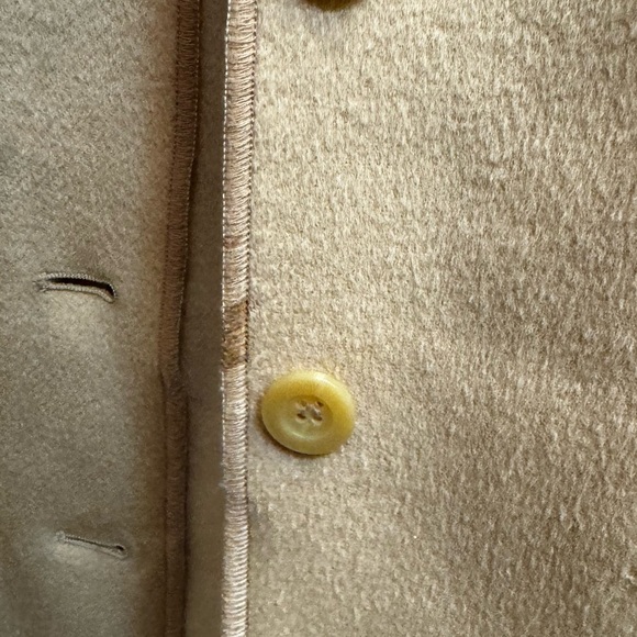 VINTAGE WOOL SIGRID OLSEN Women's Mock Turtleneck Jacket Tan Button Pockets SZ L - Picture 15 of 17